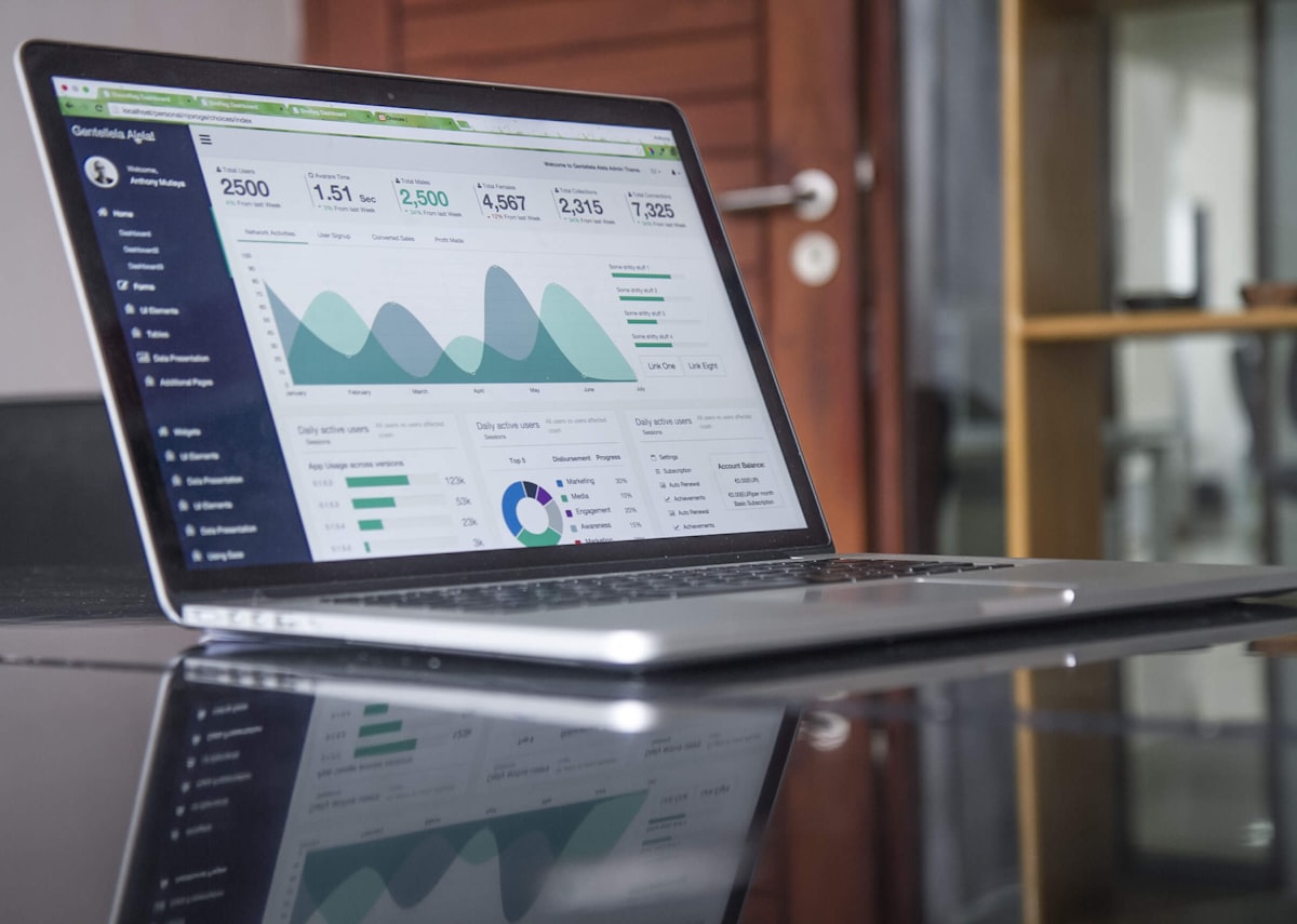 A laptop displaying a clean interface, representing a modern business analytics view.